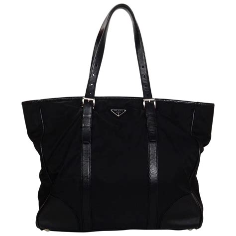 prada tote nylon black|prada nylon small tote.